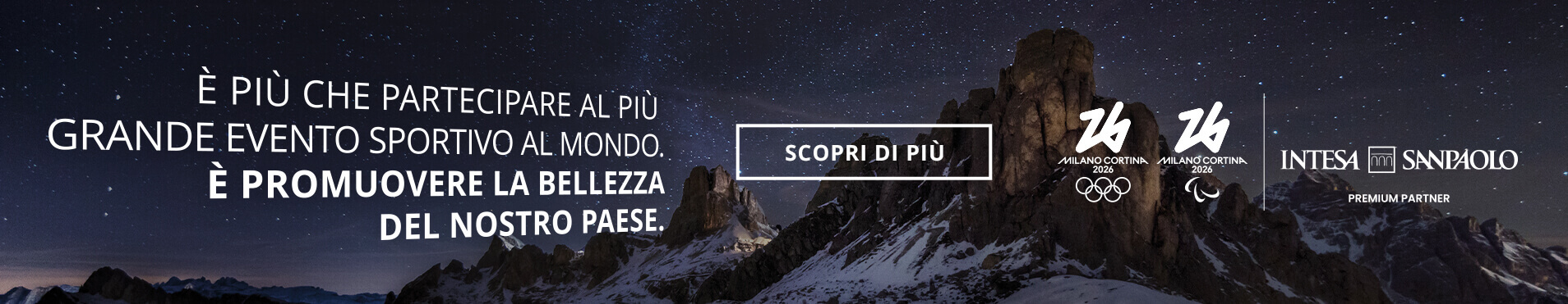 Banner Olimpiadi Cortina 2026 - Intesa SanPaolo