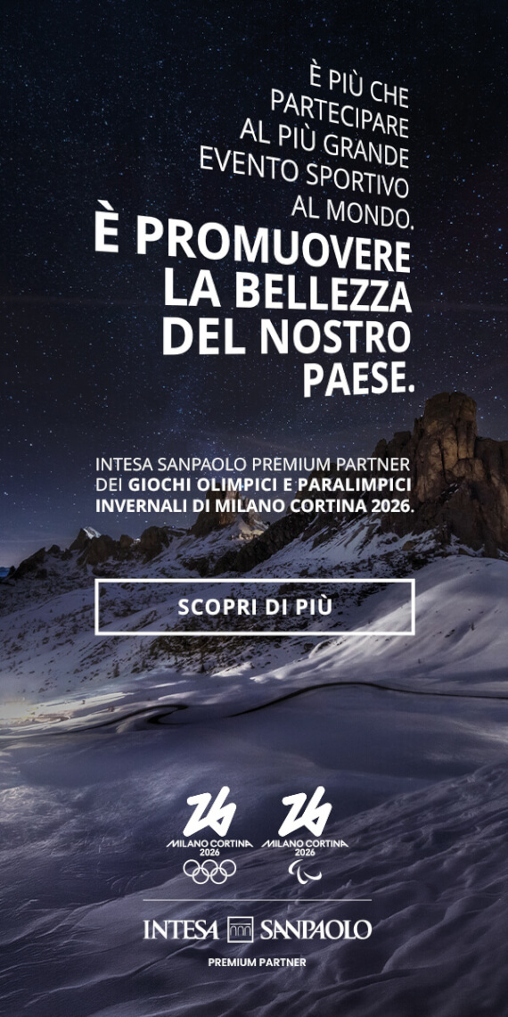 Banner Olimpiadi Cortina 2026 - Intesa SanPaolo